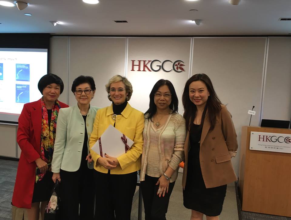 At the Hong Kong Chamber of Commerce, with members of the Women Executives Club 