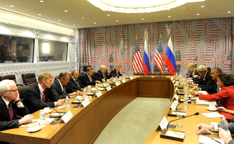 Russian and American representatives meet to discuss the situation in Syria on September 29, 2015.